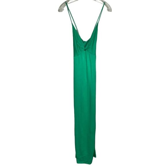 Zara's Knotted Emerald Green Slip Midi Dress Size XS - Picture 5 of 12